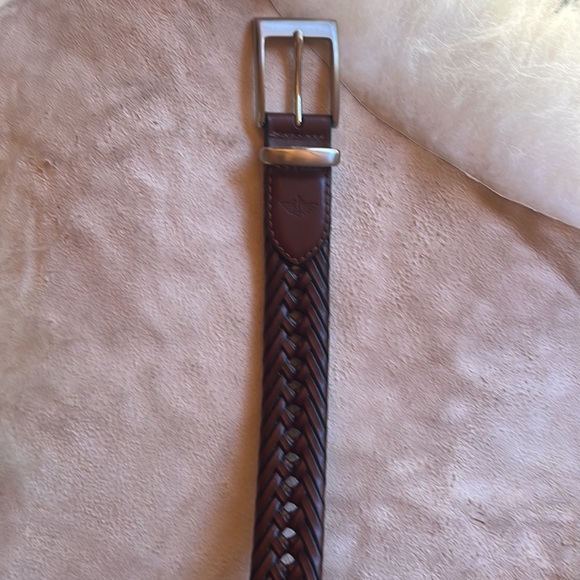 Dockers leather with synthetic leather lacing woven/ braided belt mens XL 42-44 - Picture 6 of 7